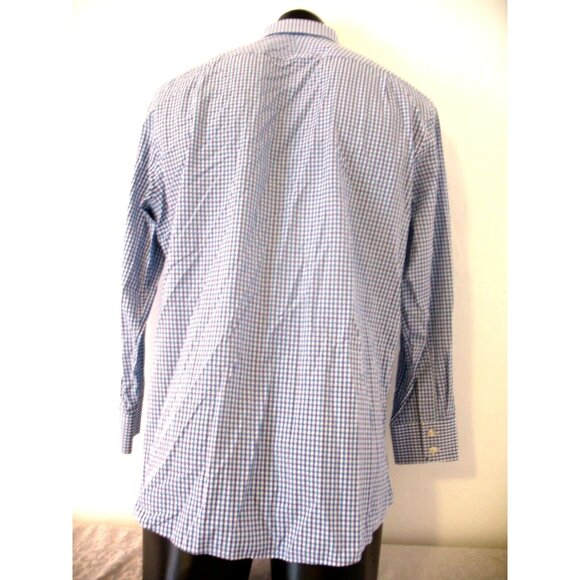 Charles Tyrwhitt Shirt Men large16.5/33 Blue ExtraSlim plaid Long Sleeve Button - Picture 11 of 12